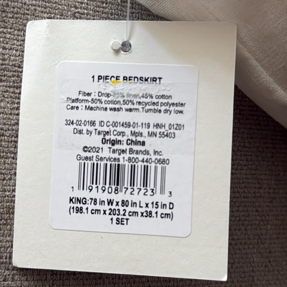 LAST ONE! Hearth & Hand Magnolia Linen Blend Bedskirt - Cream (King) - Picture 4 of 5